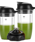 Replacement Combo Easy Twist Extractor Blade With 18oz And 24oz Cup And On The Go Lid Fits 1200W Blenders And 1000W Pro Single Serve Blenders Compatible With Motor Bases