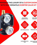 Heavy Duty Rough In Shower Valve With Integrated Diverter And Solid Forged Brass Body, top view with easy installation features.
