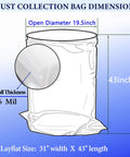 5 Pack Dust Collector Bags 19.5 Inch Diameter 70 Gallon Lower Dust Collection Bag Replacement for Heavy Duty Woodworking 6 Mil Plastic