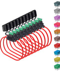 Heavy Duty 14 Gauge Fuse Holder In Line ATC ATO For Automotive Systems with 10 Pack and 50 Fuses, red tin plated copper wiring