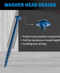 2-1/2 Inch Pocket Hole Screws Size 8 Blue Coated Outdoor Grade 325 Pieces Salt Spray Tested Over 1000 Hours Square Drive