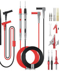 25 Piece Silicone Multimeter Leads Kit With Replaceable Probes CAT III 1000V 20A Large And Medium Alligator Clips Tweezers