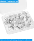 Legit Clear Cabinet Shelf Pegs Precision Cut For 5mm Holes Solid Plastic Shelf Support Pins in storage box, 20 pack.