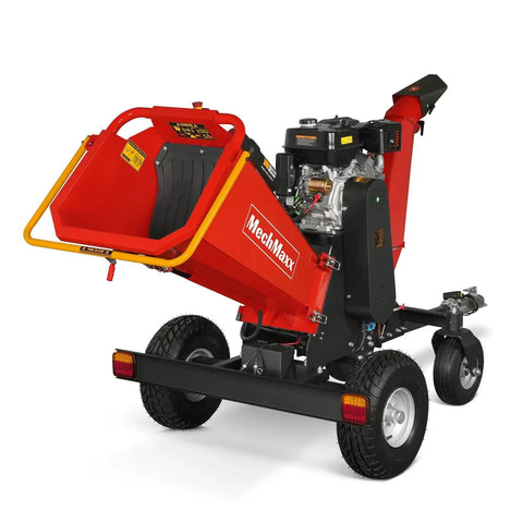 6 Inch Wood Chipper Shredder Mulcher Powered By ZONSEN 459cc 15HP Gas Engine With Electric Start, 4 Wheel Towable Yard Workhorse
