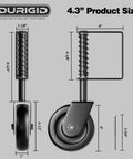 4.3 Inch Spring Loaded Gate Wheel Caster For Gates And Fences, Tough As Nails Heavy Duty Wheel With Shock Absorbing Spring