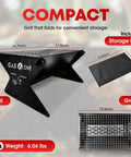 15 Inch Portable Charcoal Grill Foldable BBQ for Camping Backyard Bonfires and Patio Heavy Duty Fire Pit Gear shown with dimensions and accessories