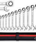 Ratchet Spanner Set 12 Piece Double End Ring Wrenches Hand Tool Kit For Auto Repair Rust Resistant Finish Easy Grip