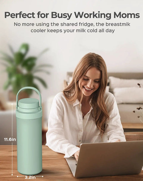 Game Changer In Your Diaper Bag Portable Breast Milk Cooler Bottle With All Day Cooling keeping your fresh supply icy cold on the go, 11.6in tall.