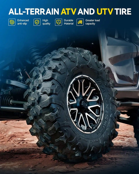 145/70-6 ATV UTV Go Kart Tires, 4-Ply Mud-Ready All-Terrain Off-Road Tires Set of 2 for Tough Trails and High Grip Performance