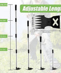 58 Inch Long Handle 2-in-1 Weed Puller And Hoe Garden Tool With A 6-Tine Weed Rake And Sharp Hoe showing adjustable length