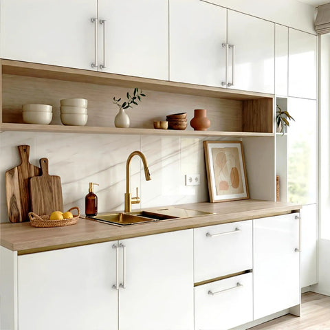 10 Pack 7.5 Inch Brushed Nickel Cabinet Pulls Made From Zinc Alloy For Kitchen Cabinets Durable Hardware Handles With Easy Install Slick Satin Finish To Upgrade Your Space on white kitchen cabinets
