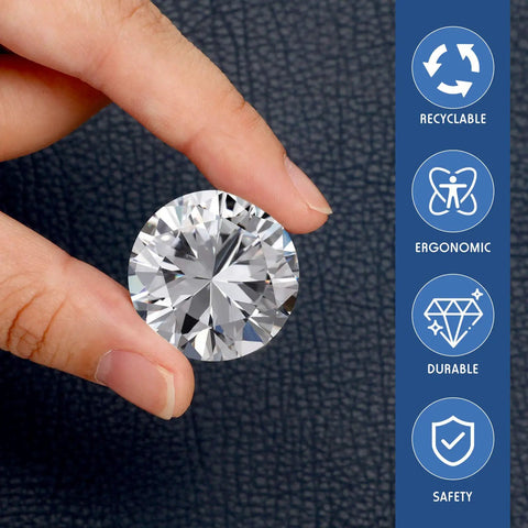 Top Notch Crystal Upholstery Tacks Set Of 60 Dope Diamond Furniture Buttons in hand showcasing clean silver design.