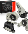 Premium Quality Heavy Duty Engine And Transmission Mount Kit Set Of 4 For Chevy Equinox Gmc Terrain V6 Automatic 2010 Through 2017 front and rear mounts displayed in packaging.