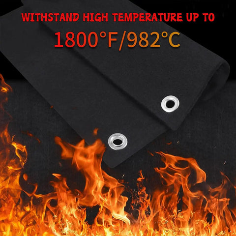 Two 12x12 Inch Welding Blankets With Cutout Opening And Snap Button Wrap For Hands Free Soldering, Flame Resistant Cloth