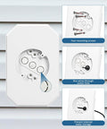 Vinyl Siding Mounting Block With Built In Electrical Box, Outdoor Light Mount Plate Kit For 1/2 Inch Siding, features and installation.