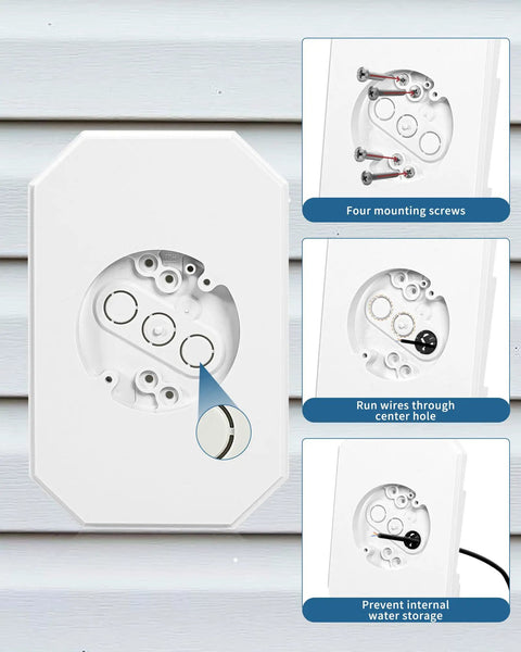 Vinyl Siding Mounting Block With Built In Electrical Box, Outdoor Light Mount Plate Kit For 1/2 Inch Siding, features and installation.