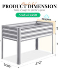 Heavy Duty Raised Garden Bed With Legs 48 By 24 By 32 Inches Galvanized Elevated Planter Box for backyard patio or balcony
