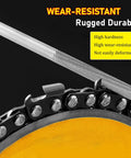 Three Sixteenth Inch Chainsaw File Set 12 Pack for precise cuts, featuring rugged bearing steel, wear-resistant sharpening file on chain.