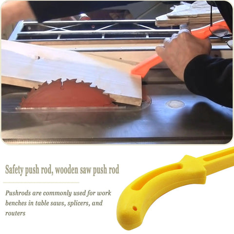 11.02 Inch Table Saw Push Sticks Set 2 Pack Yellow And Red Pro Grade Safety Woodworking Push Sticks in use with a table saw
