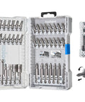 Best Go To 46 Piece Screwdriver Bit Set with S2 steel bits in storage case featuring hex, torx, Phillips, and slotted bits.