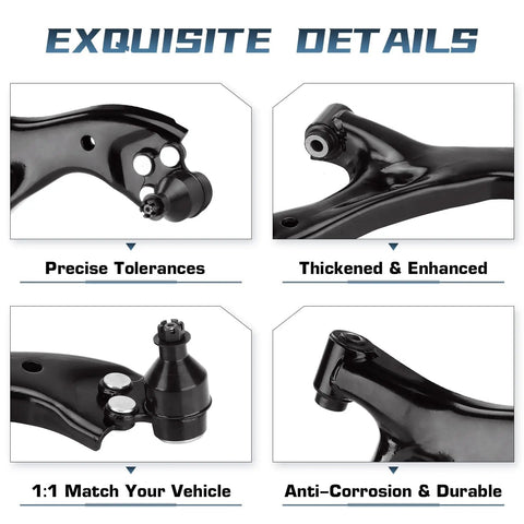 Chevy Equinox Front Lower Control Arm With Ball Joint 2005-2009 3.4L Fits Saturn Vue 2002-2007 And Pontiac Torrent 2006-2009 Suspension Kit K621129 Premium Quality Replacement close-up black steel suspension arm