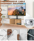 Premium In Wall TV Media Box For Slick Cable Concealment And Hidden Outlet Storage Heavy Duty Structured Wiring Enclosure shown in use with cables and a clean TV setup.