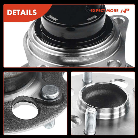 Close-up of Two Pack Rear Wheel Bearing And Hub Assemblies With ABS For Toyota RAV4 1996 To 2005 FWD showing flange and studs