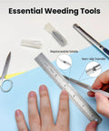 35-Piece All-In-One Weeding Tools Kit For Vinyl And Scrapbooking, Precision Craft Set with ruler, utility knife, and scissors in use