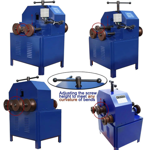 Heavy Duty Electric Pipe Tube Bender Machine With 17 Die Set For Round And Square Metal Steel Tube Bending 5/8 To 3 Inch shown from multiple angles.