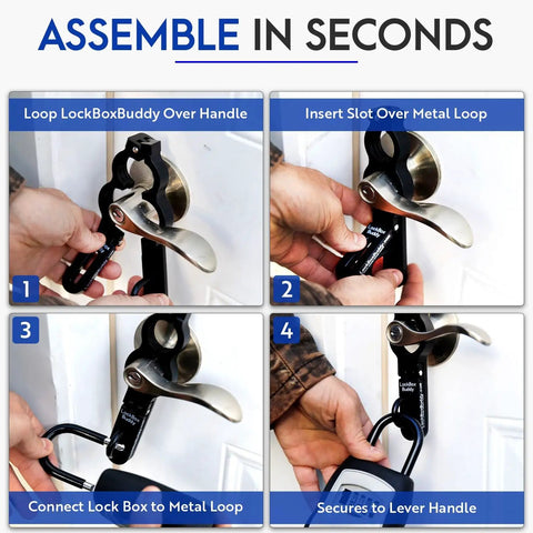 Secure Lock Box Attachment For Lever Handles Perfect For Realtors Vacation Rentals And Real Estate Pros With Code Access in assembly steps