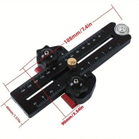 Rock Solid Aluminum Thin Rip Jig For Precision Woodworking Projects built tough with measurement lines and adjustable knobs.