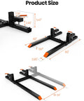 60 Inch Clamp On Pallet Forks With 2000 Lbs Capacity Beefy Heavy Duty Quick Attach Bucket Fork dimensions and adjustable stabilizer