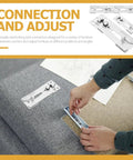 User installing Heavy Duty Sectional Sofa Connectors Made From Metal Clamps, Iron Furniture Connectors For Stable Couch Linking, Easy To Install