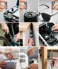 Various uses of All In One Magnetic Screwdriver Set With 71 Pieces, Detachable Handle, Ratchet Head, Premium S2 Steel Bits