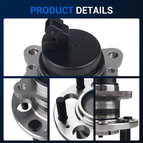 Close-up view of Rear Wheel Hub Assembly With Abs Sensor 2014 To 2019 Kia Soul And Soul Ev 5 Lug 4 5 Bolt Oem Swap parts.