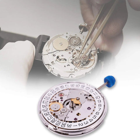 ETA 2824-2 Sellita SW200 Automatic Watch Movement with Quick Date Set, 26 Jewels, visible gears and date wheel close-up