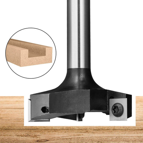 2.36 Inch Cutting Diameter 3 Wing Spoilboard Surfacing Router Bit, One Half Inch Shank, Carbide Insert Planer Bit For CNC Milling