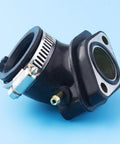 Front view of GY6 Carburetor Intake Manifold Pipe Replacement fits 152QMI 157QMJ engine for Chinese scooters, mopeds, ATVs, go karts 125cc 150cc