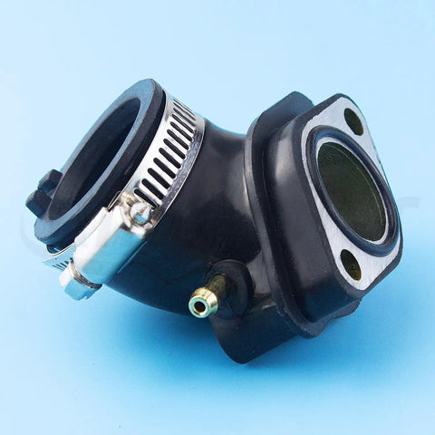 Front view of GY6 Carburetor Intake Manifold Pipe Replacement fits 152QMI 157QMJ engine for Chinese scooters, mopeds, ATVs, go karts 125cc 150cc