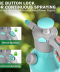 Handheld Garden Pump Sprayer 1/2 Gallon With Safety Valve Adjustable Nozzle 360 Degree Sprayer Rod image showing button lock