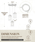 Brushed Nickel Modern Pendant Light For Kitchen Island Set Of 2 With Adjustable Height dimensions and features display.