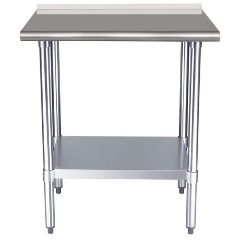 No Brainer Stainless Steel Workbench With Backsplash 24 By 30 Inches NSF Certified Durable Top Supports 400 Lbs And Galvanized Shelf 300 Lbs