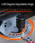 Rugged Aluminum Table Saw Miter Gauge Designed With Reliable Flip Stop Fence And Rapid Adjustable Locks Compatible With Router And Band Saw 3 8 By 3 4 Inch T Slot Offers Badass Stability For Daily Shop Work showing adjustable angle up to 60 degrees.