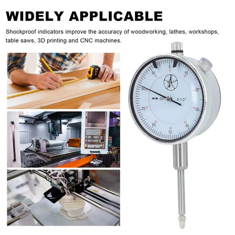 Pro Grade Dial Indicator With Magnetic Base For Shop Use Handy For Woodworking Lathe Table Saw And Workshop Tasks 0 To 1 Inch Range 0.01 Inch Accuracy