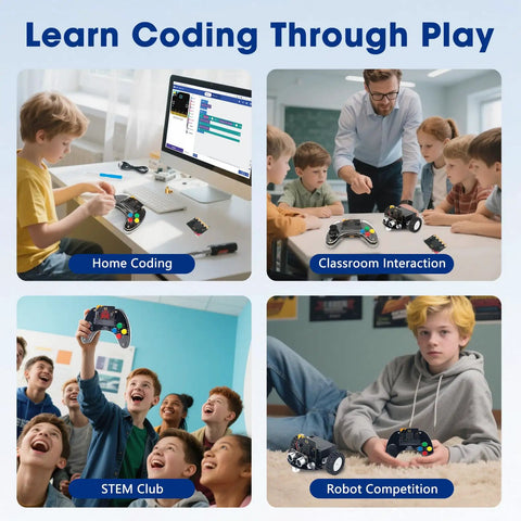 Wireless Micro Bit Controller For Robots With Built In Joystick And Four Responsive Buttons Ergonomic Grip For Makecode Coding Projects And STEM Learning A Totally Cool Gift For Kids And Teens in home, classroom, STEM club, robot competition