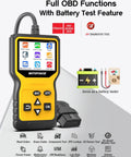 All In One OBD2 Scanner Code Reader Plug And Play With Battery Tester Check Engine Light Diagnostic Tool display