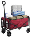 Collapsible Wagon Cart With 67L Storage And 220 Lb Weight Capacity Heavy Duty Folding Utility Wagon On Wheels for beach, red