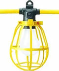Heavy Duty Temporary Lighting System With 10 Light Sockets, Plastic Lamp Guards, 100-Foot Cord, Twist Lock 3-Prong L5-20P Plugs