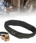 Pro Level Utility Tool Belt For Tradesmen And Carpenters Crafted From Tough 1200D Oxford Fabric With Quick Release Buckles in black and tan.