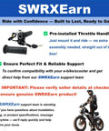 Full Twist Throttle For Q20 And Q20 Pro Lite Ebikes 3 Pin Universal Waterproof Throttle With 2 Keys, handle and packaging